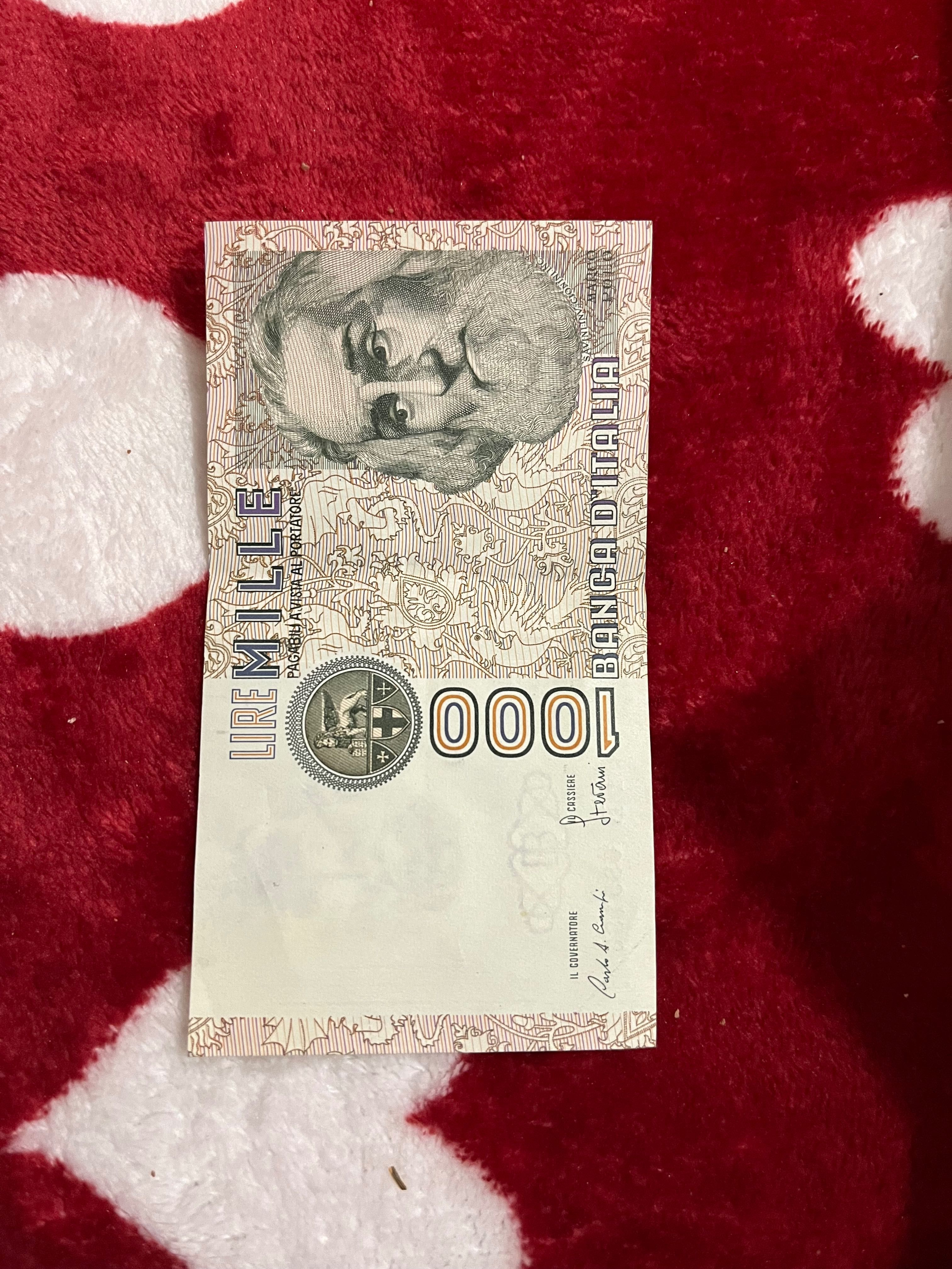 Bacnota 1000 lire 1982 Marco Pollo