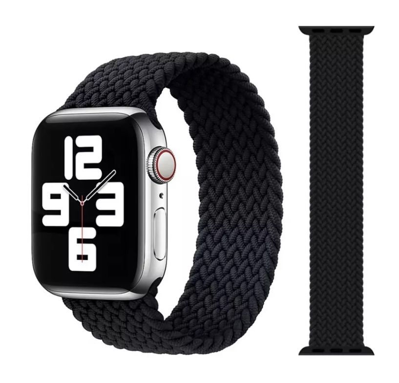 Текстилни черни каишки за Apple watch 44mm