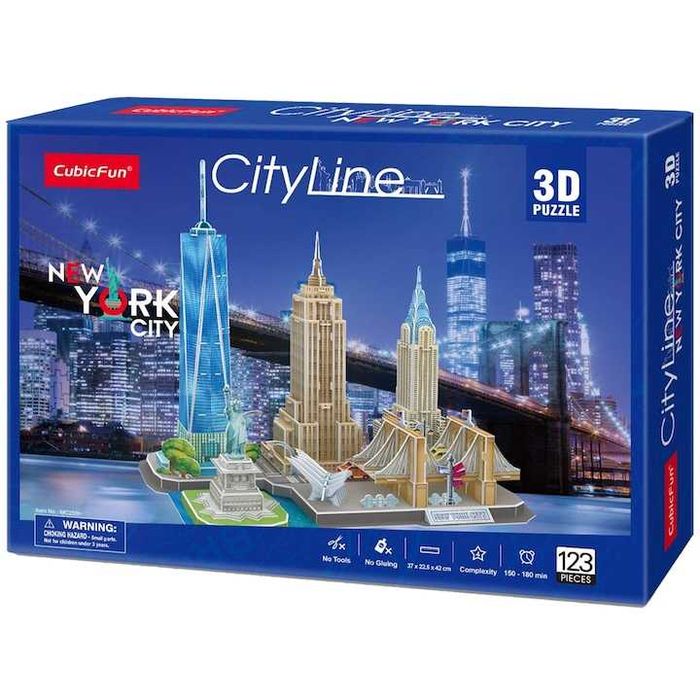 Sigilat Puzzle 3D Cubic Fun CityLine NewYork City 123piese-ideal cadou