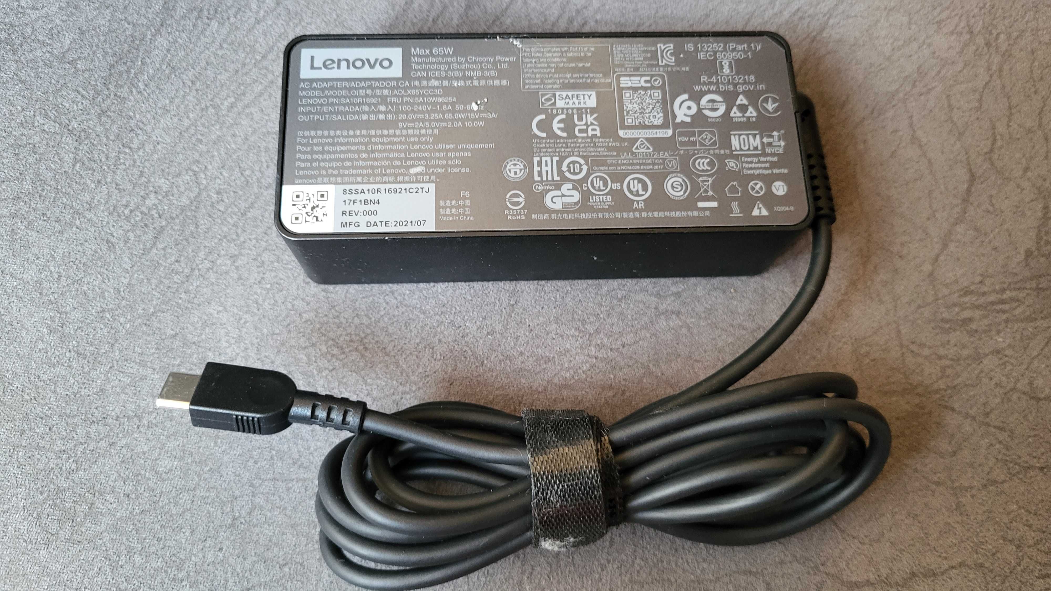 Lenovo incarcator tip C 20V-3.25A 65W  fuctional