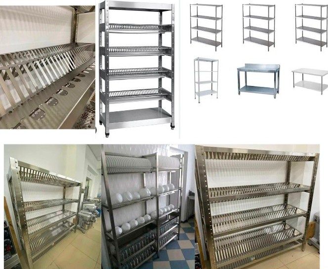 Стеллаж Для Посуды Хранения Металлический Производственный С Полками
