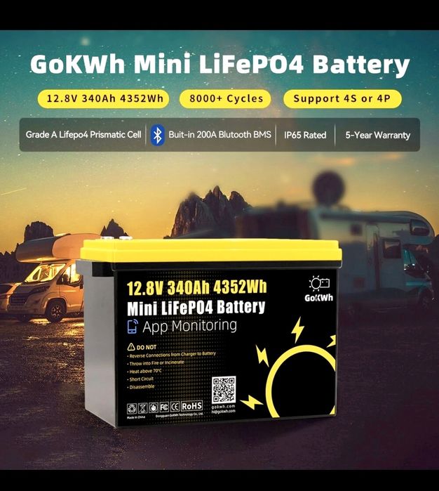 Baterie Lifepo4 12V 340Ah cu Bluetooth