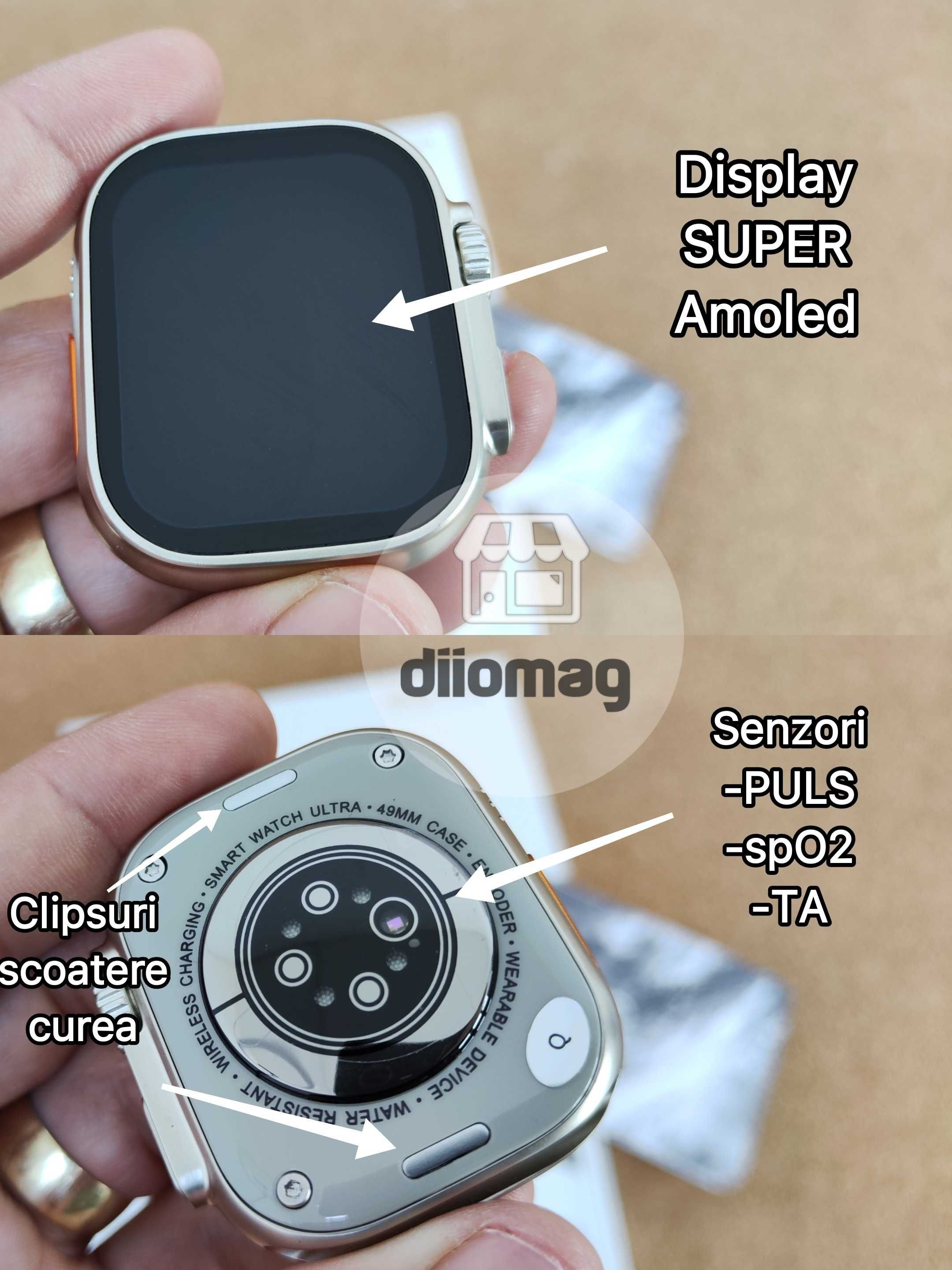 Ceas smartwatch ULTRA HK8 Pro 49mm cu SuperAMOLED cu AOD si DualCore