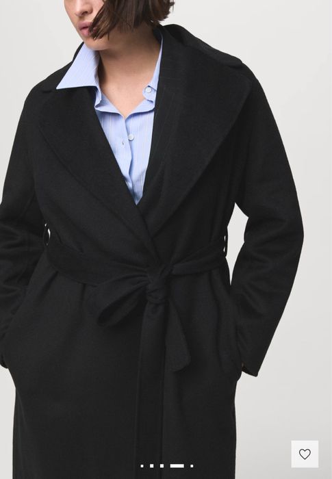Вълнено черно палто Mango