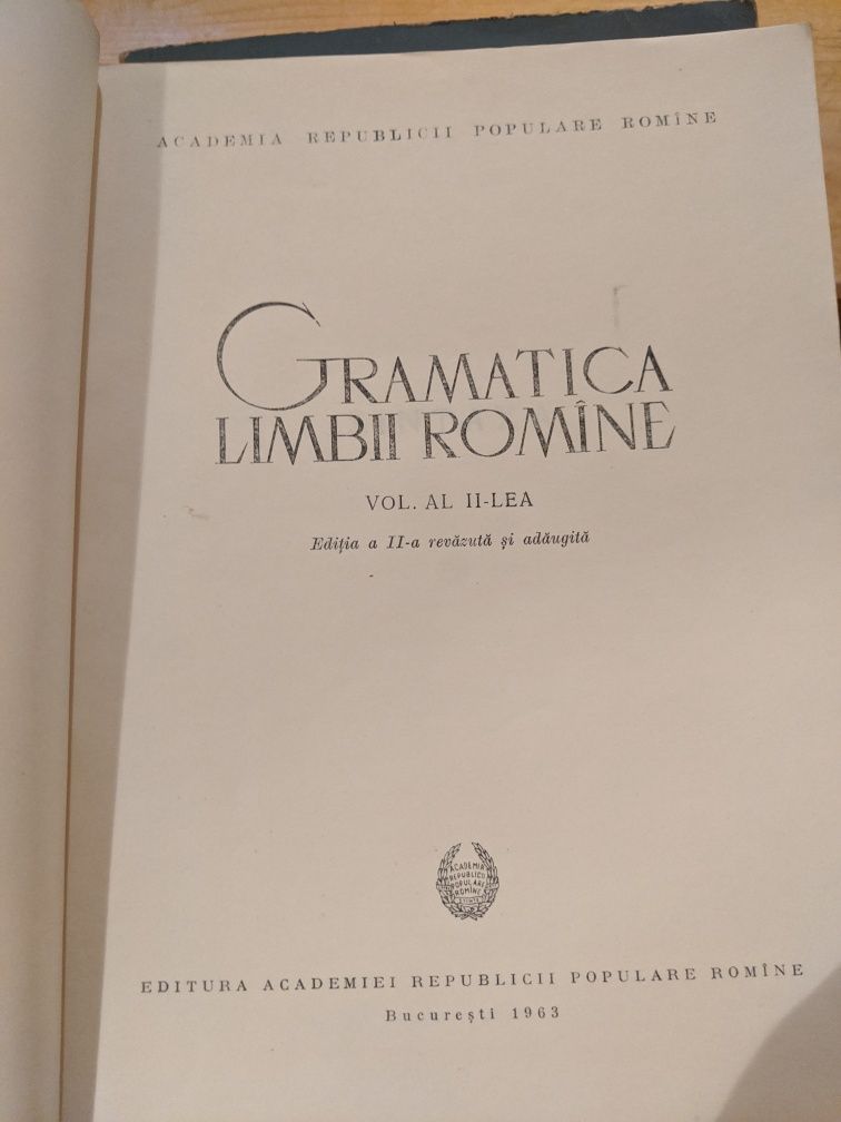 Gramatica limbii române 2 vol 1963