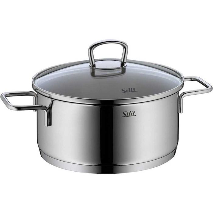 Комплект 3 тенджери Silit Alicante, Стъклени капаци, Сребърен