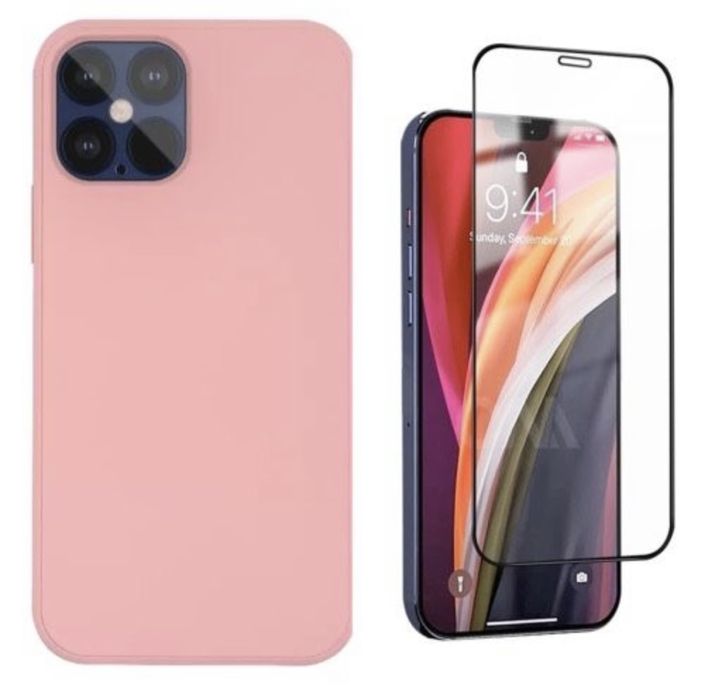 Iphone 12/13/14 PRO MAX Husa Alcantara Slim Silicon + Folie Sticla 9D