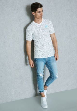 tricou Nike Swoosh Print, Alb/Albastru, S -> NOU, SIGILAT, eticheta