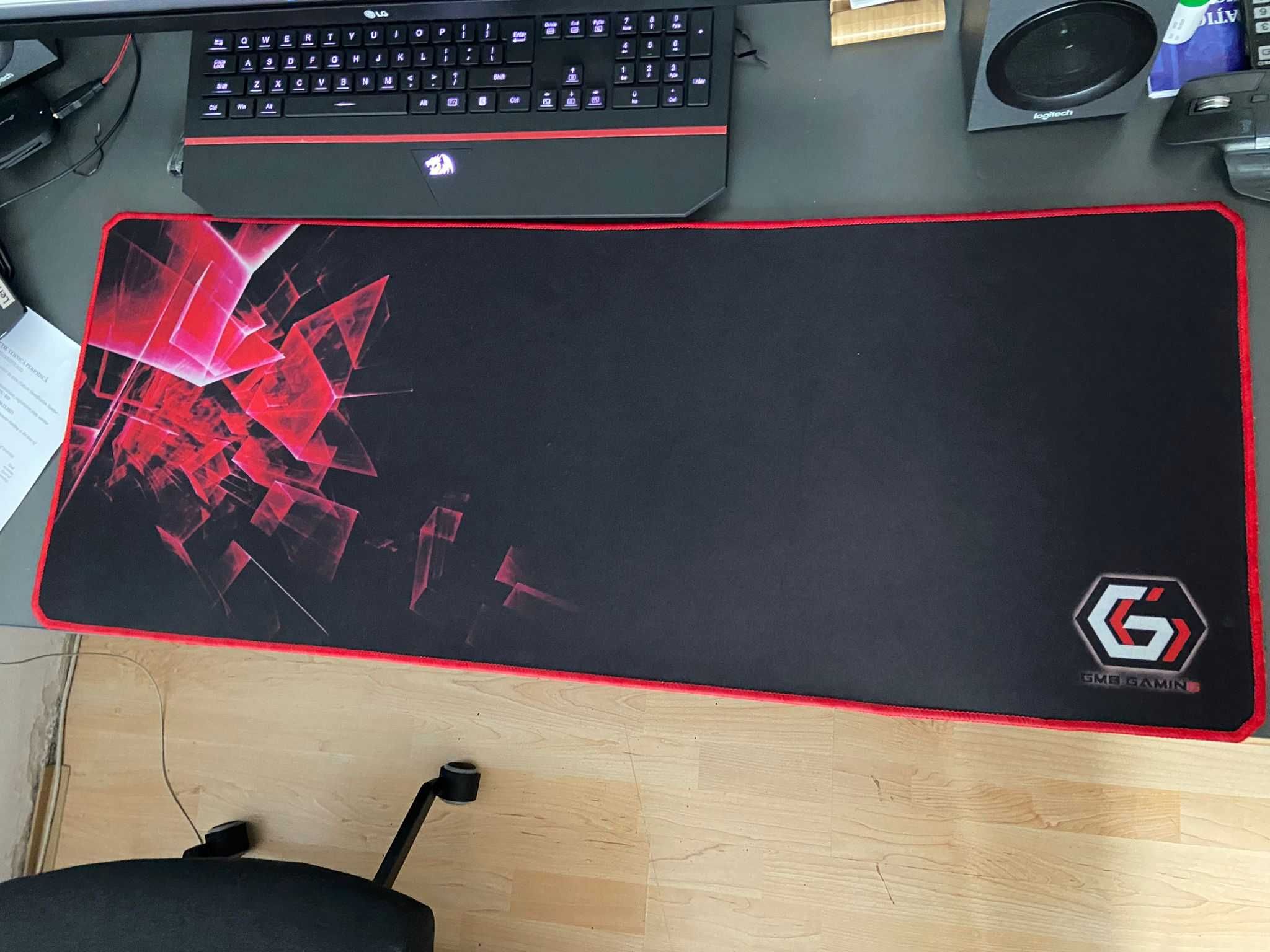 Mousepad Gaming mare, Mouse Pad XL Rosu, 890mm X 350mm