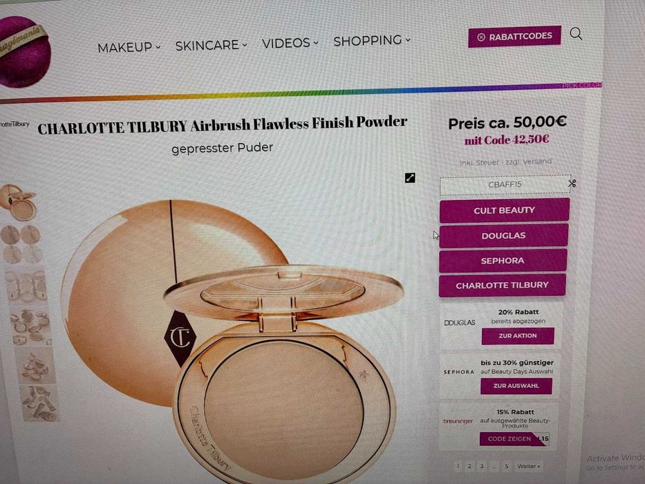 Charlotte Tilbury Magic Cream крем за лице и озаряваща пудра
