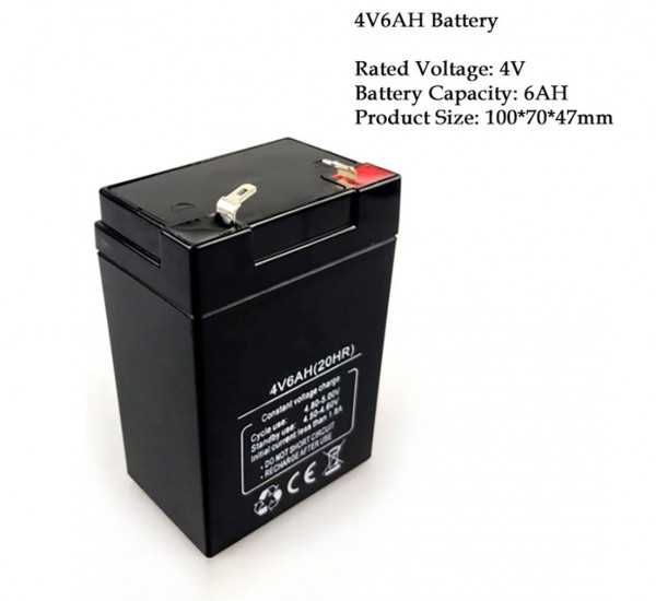 Акумулаторна оловна батерия за кантар, везна, 4VDC, 6AH, 70х47х100mm