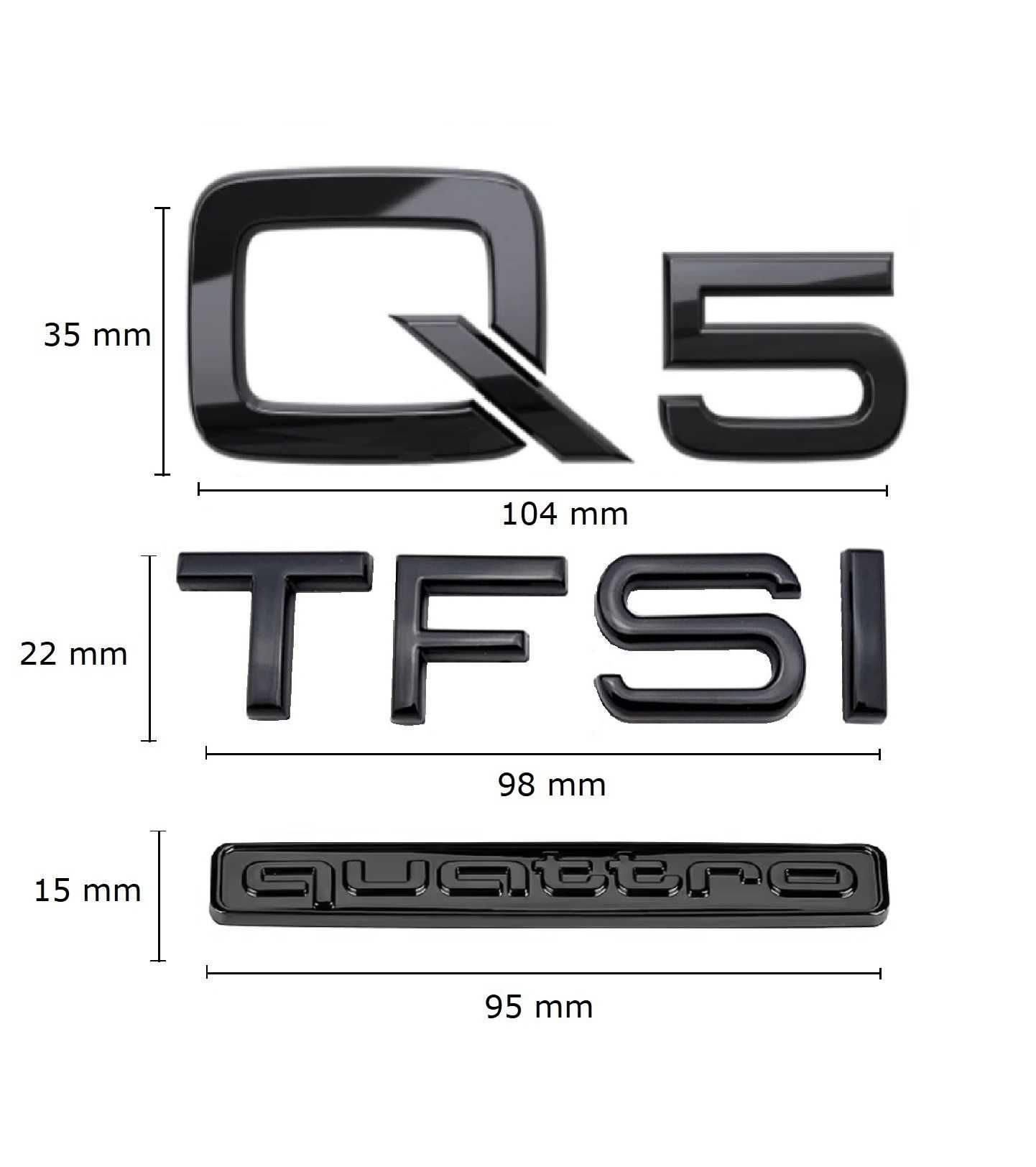 Set Embleme AUDI Q5 TFSI Quattro / Stema Sigla Logo Semn Scris Emblema