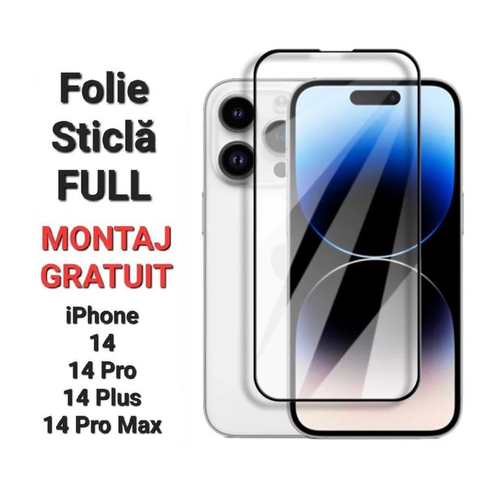 Folie Sticla Full iPhone 11 12 13 14 17 Pro Max Plus Mini