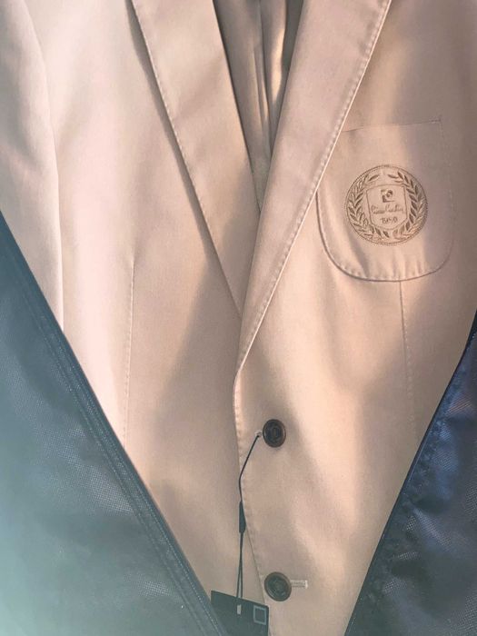 Sacou Pierre Cardin Slim Fit (marime 52), bumbac, bej  [  NOU!  ]