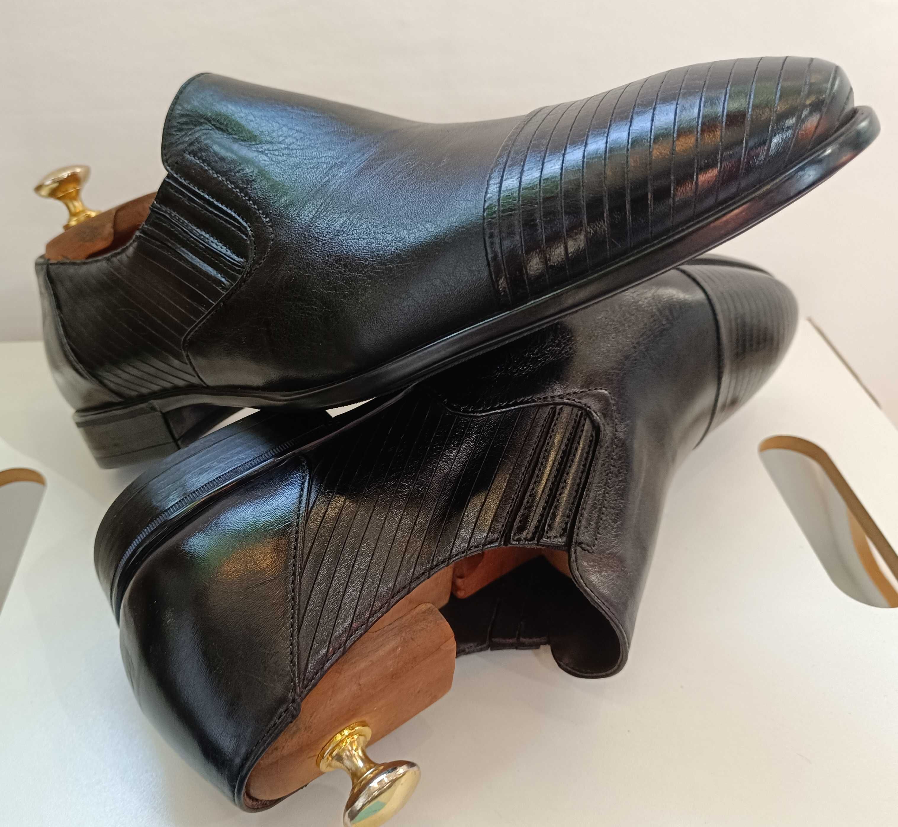 Pantofi loafer 42 42.5 cap toe de lux GREVE NOI piele naturala moale