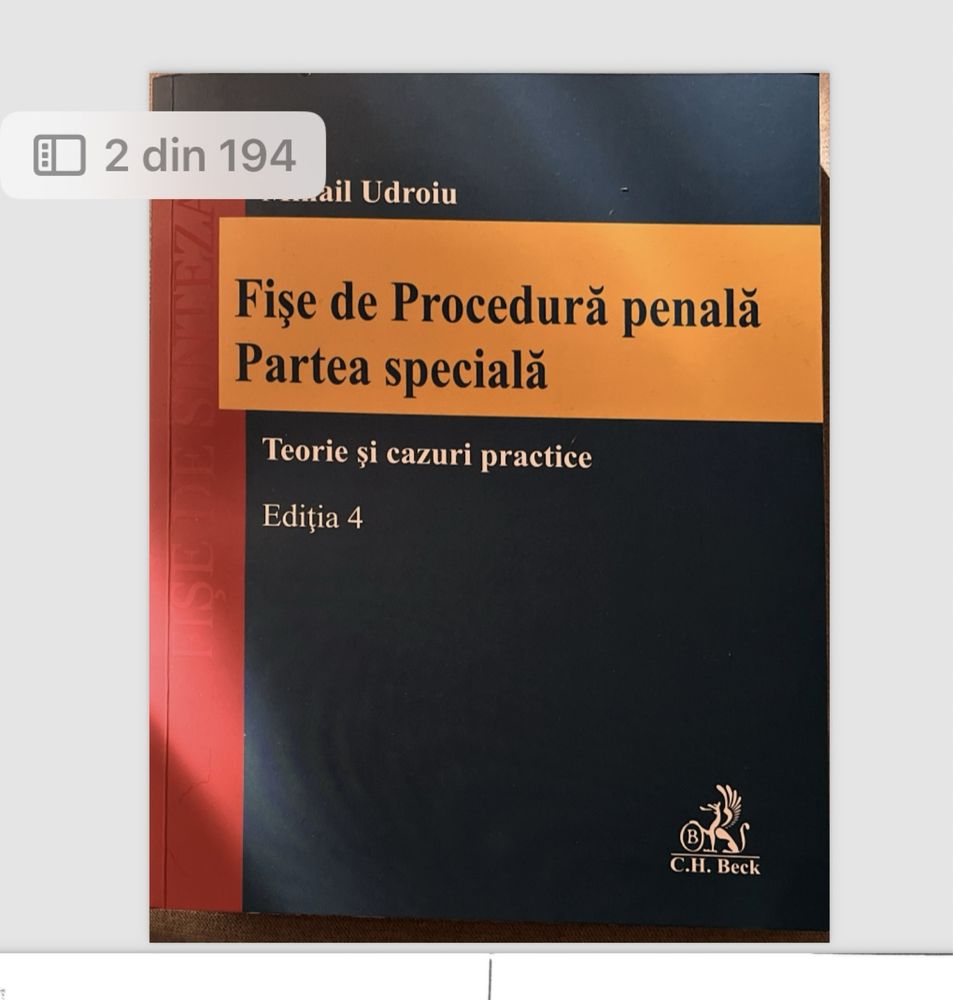 Fișe de Procedură Penală și Drept Penal, ediția 4