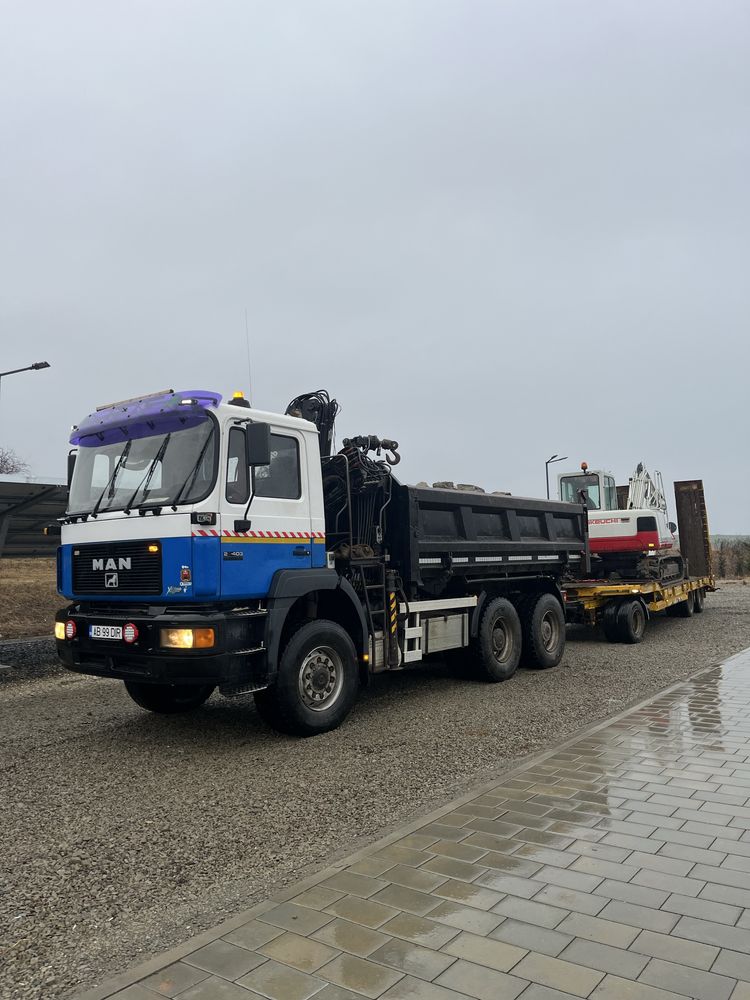 Man 6x6 bascula cu macara