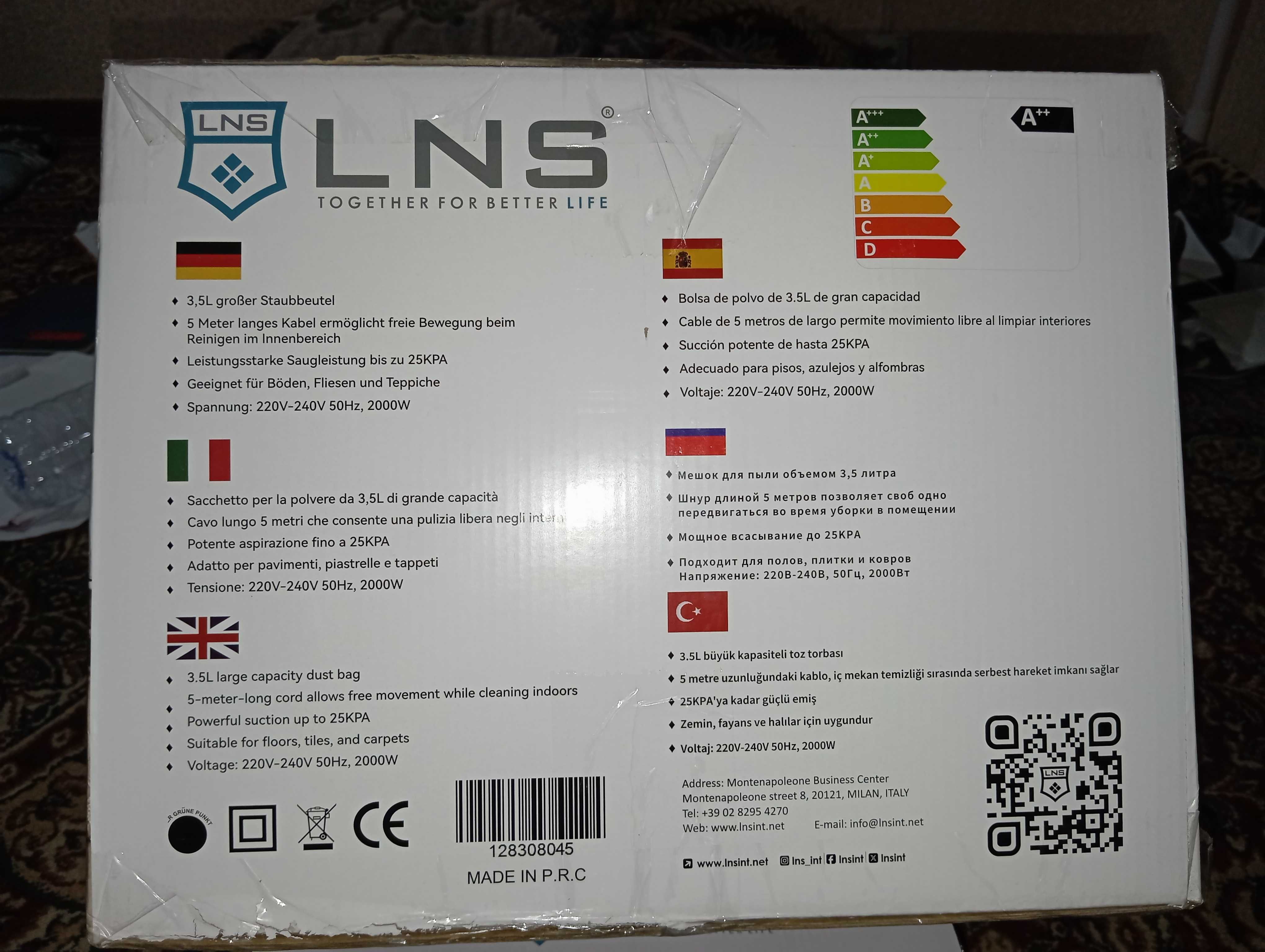 Super kuchli changyutgich – LNS LN-VC7024 | 2000W | HEPA | YANGI