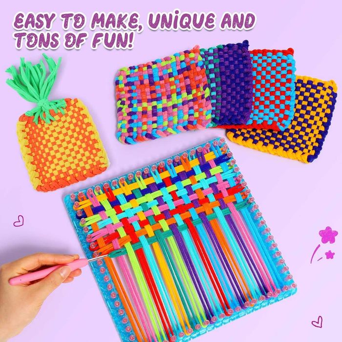 Комплект за тъкане и изработка на гривни Sunrad 2 в 1 за момичета