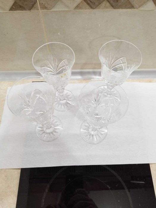 4бр. кристални чаши Zawiercie / Полша