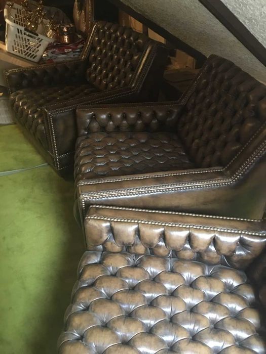 Уникални честърфийлд кресла ръчна изработка ест кожа фотьойли chester