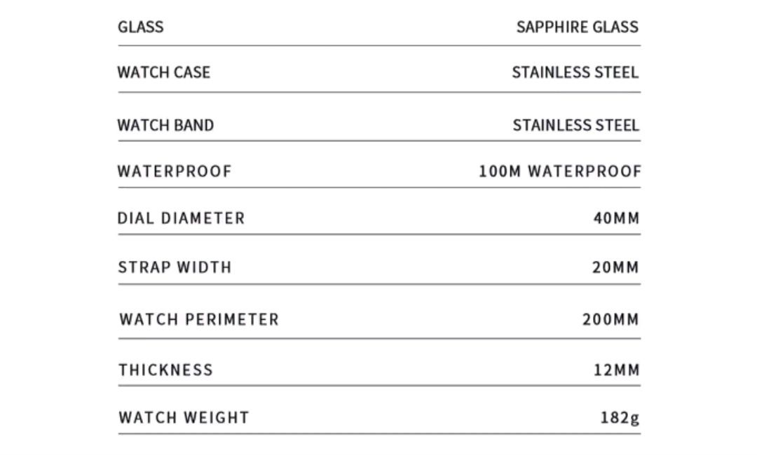 Cadisen Automatic Watch Sappire Seiko NH35A 100m