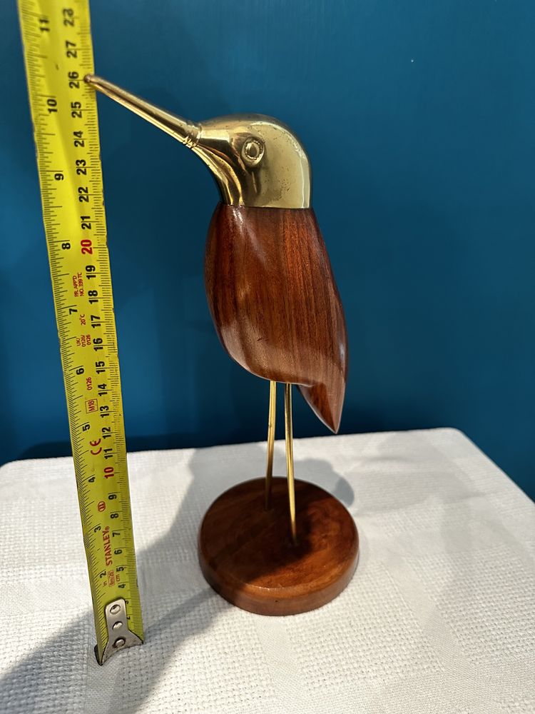Pasăre din lemn și bronz