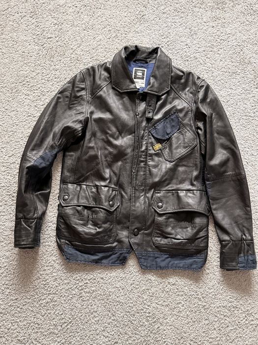 G-star raw leather jacket кожено яке