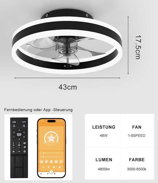 Lustra living VENTILATOR candelabru led plafoniera de tavan LEMN 40 CM