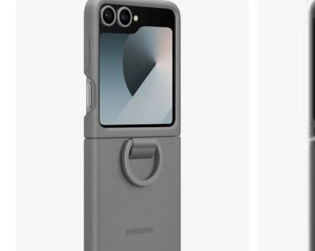 Husa cu inel Silicone Cover pentru Samsung Galaxy Z Flip 6 Gray