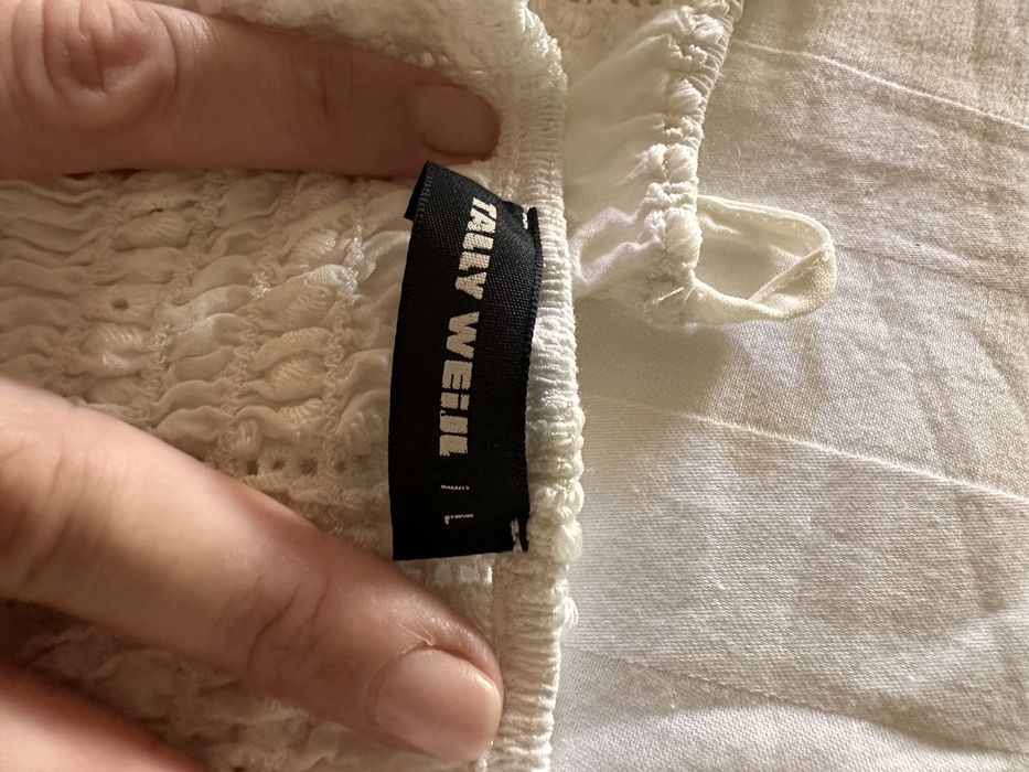 Bluza bumbac brodat alba M