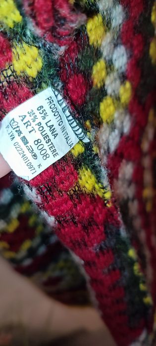 Cardigan croșetat, 100% lână, boho cu imprimeu floral, unicat
