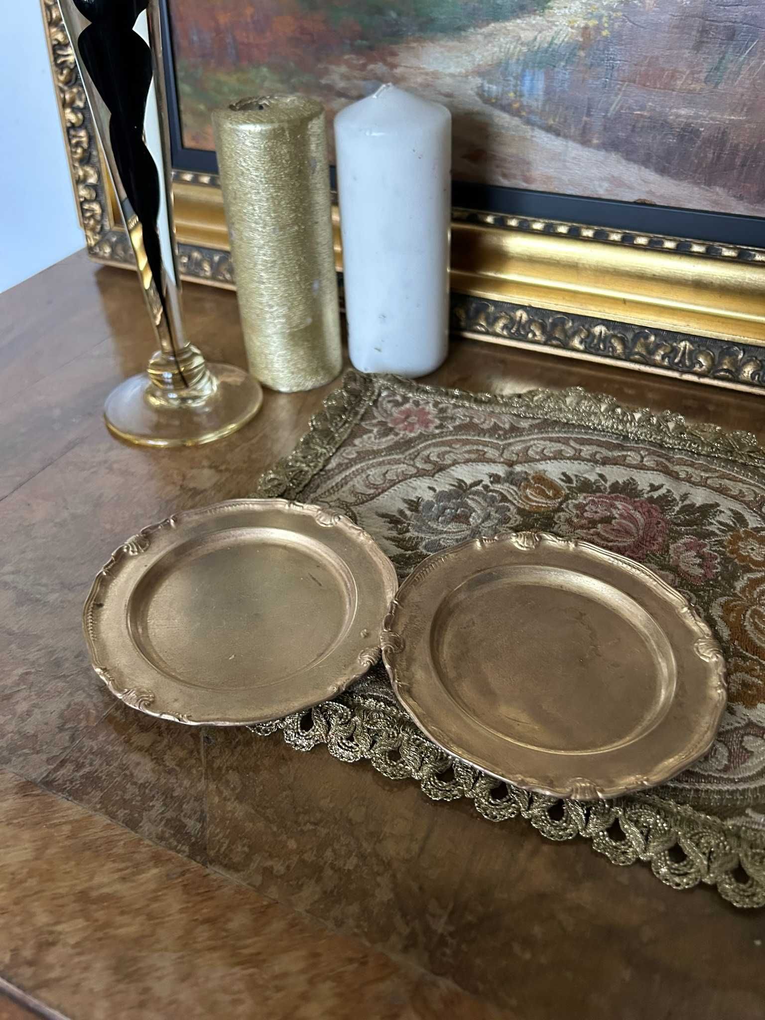 A155 Set 2 farfurii de alama 12cm diametru 254g