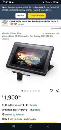 Tableta grafica Wacom Cintiq 13HD, 13,3 inch Full HD