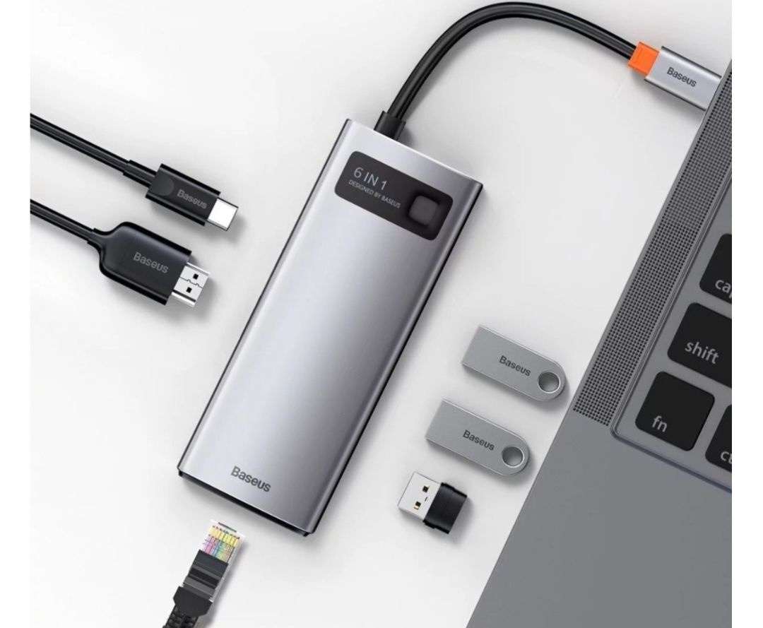 Док-станция Baseus Metal Gleam Series CAHUB-CW0G