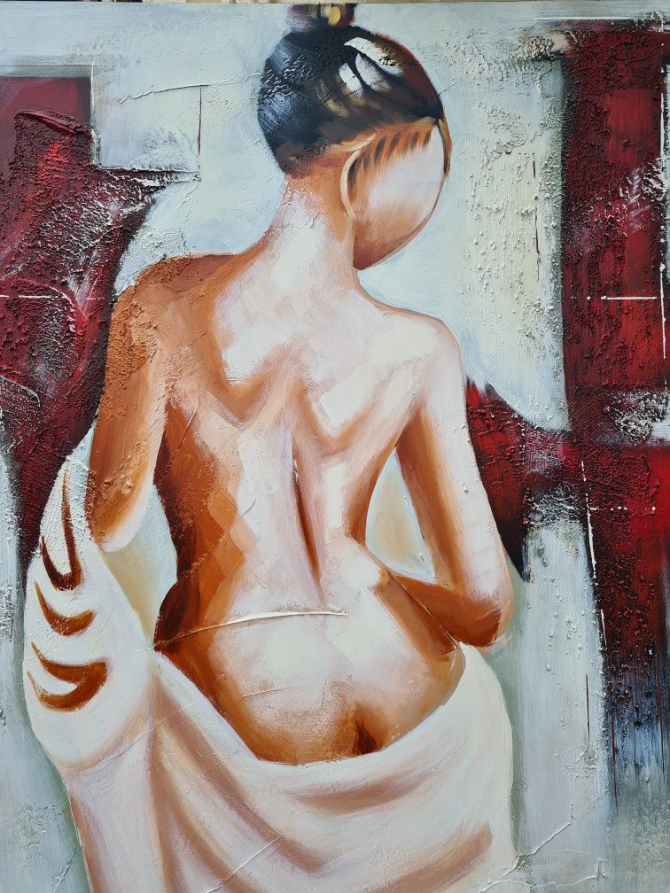 " Secrete ", pictură nud, superbă,  100/100 cm, ulei/pânză