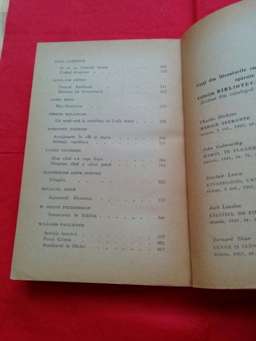 Nuvela americana contemporana,antologie vol. I- II,1963.Impreuna 6 lei