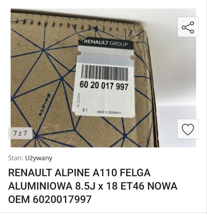 Jante oem 5x114,3 Renault/kia/hiunday/Honda/toyota R18