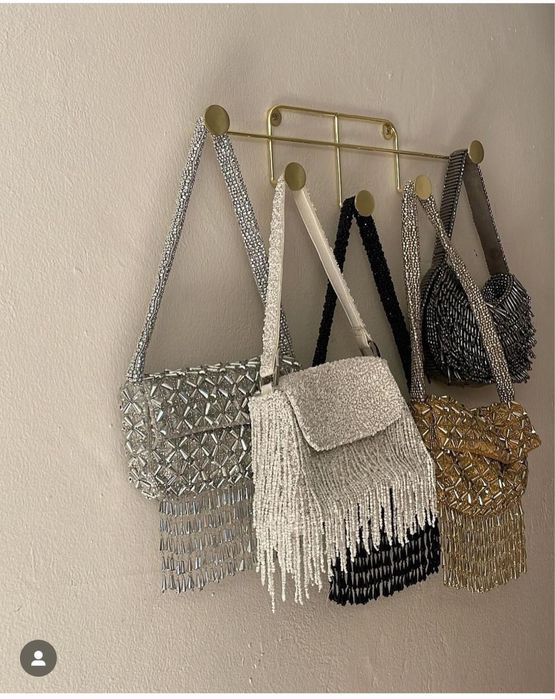 Geanta ocazie eleganta, argintiu, auriu , cu paiete Zara