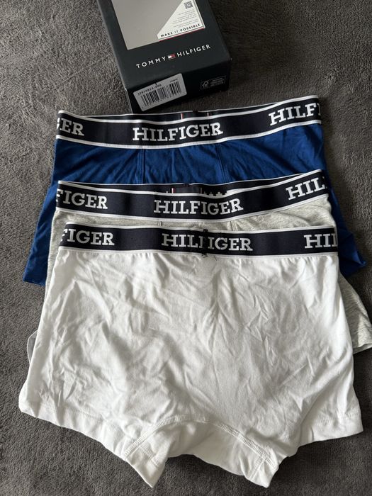 Tommy Hilfiger set 3 boxeri albi-gri-albastru marimea S noi originali
