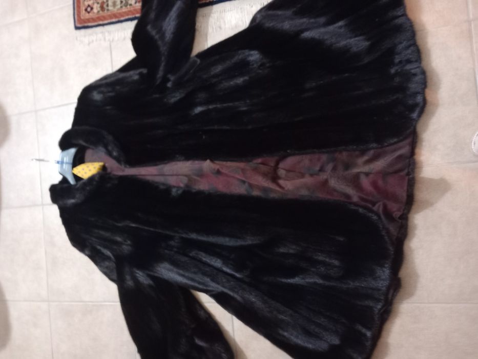 Haina blana naturala nurca/vizon, NOUA cu eticheta