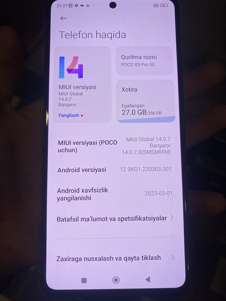 POCO X5 PRO 5g srochna sotiladi