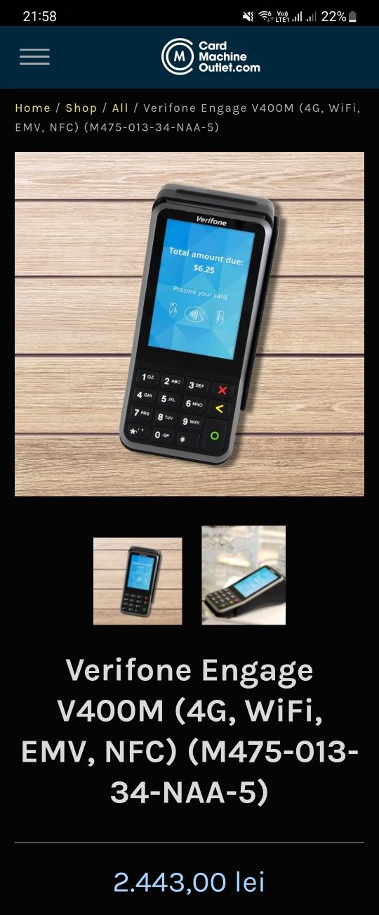 Terminal POS wireless Verifone V400m nou