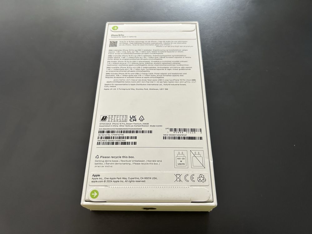 Продавам Apple iPhone 16 Pro 256GB-НОВ