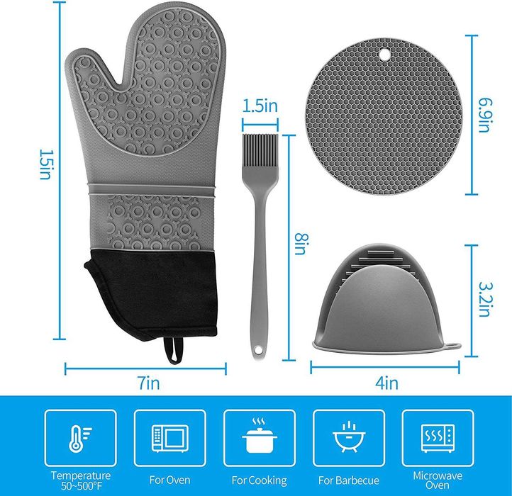 Set manusi silicon, termorezistent, antialunecare la cost de achizitie