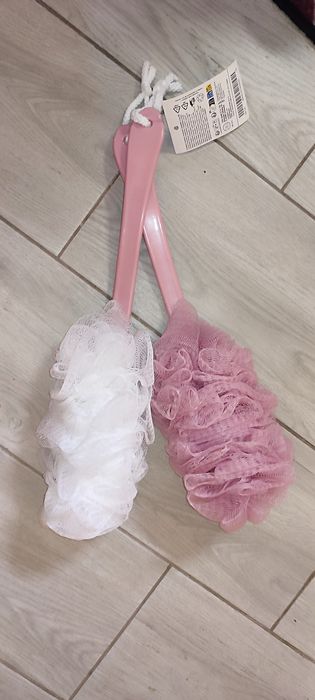 Set nou bureți de duș cu mâner ergonomic, pentru stimularea sangelui