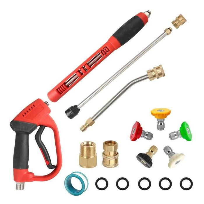 Set pistol presiune aparat spalat, lanci apa si set duze spalare