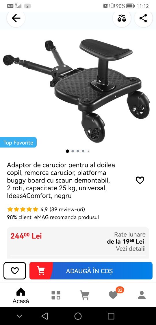 Buggy board extensie carucior al 2lea copil