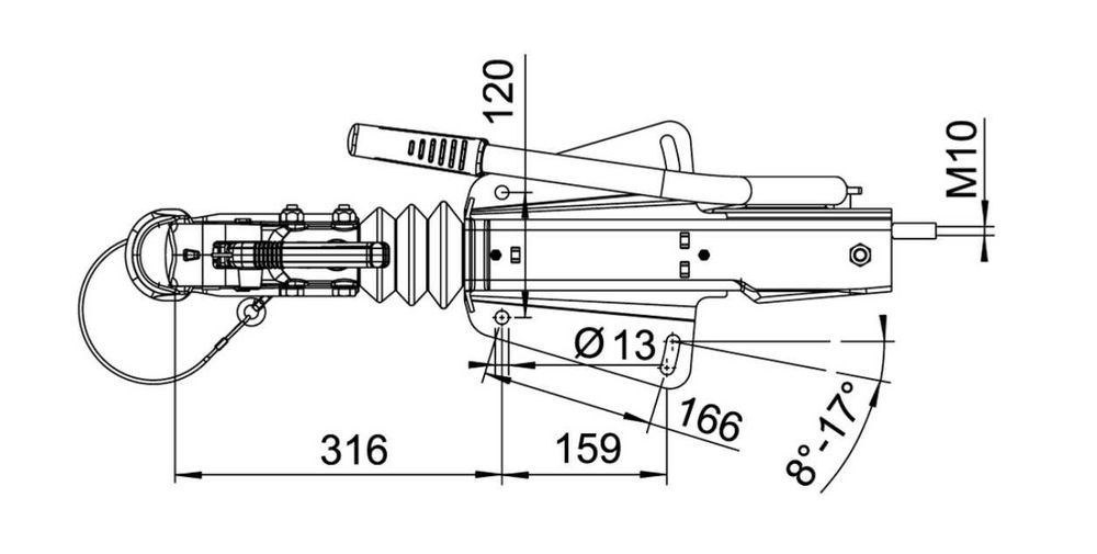 Лапа инерционна спирачка за платформа AL- KO 2700kg