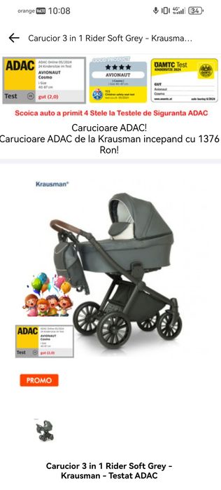 Vând cărucior Krausman 3 in 1